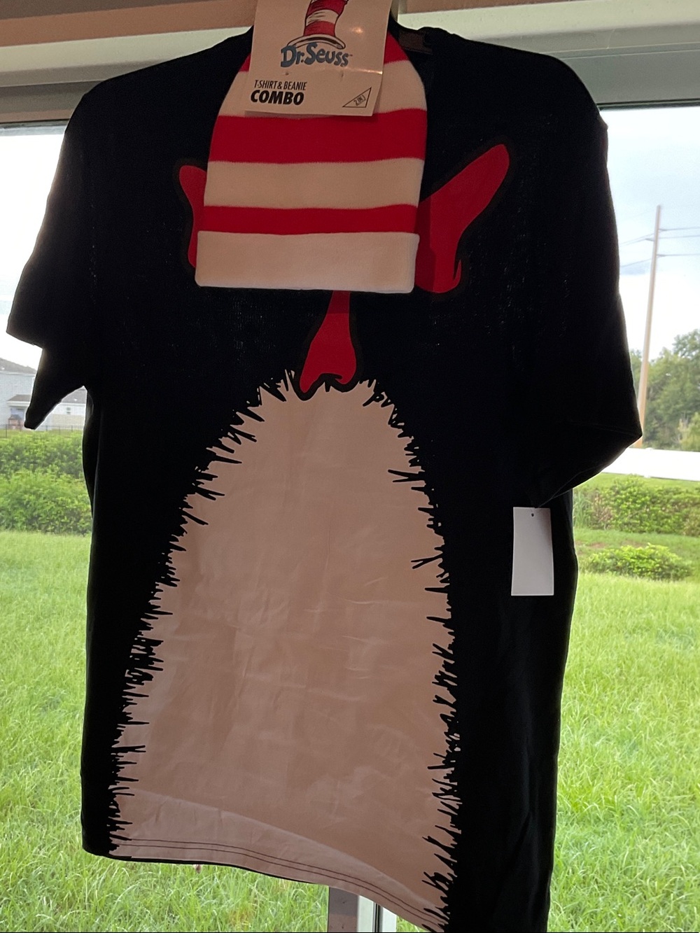 Dr. Seuss Black, White & Red Cat in the Hat Crewneck Sweater